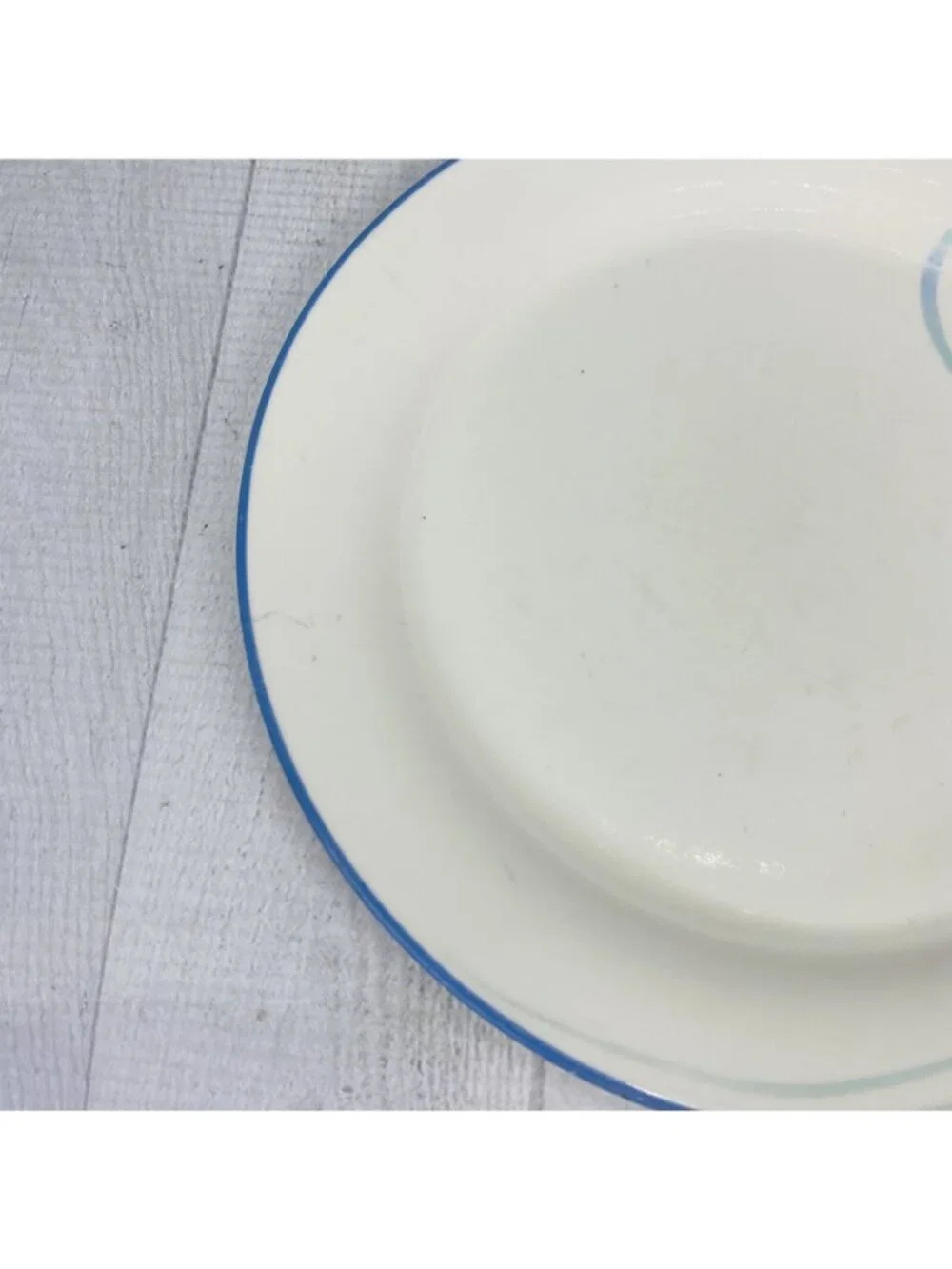 80's Lenox SKY BLUE BRUSHSTROKES Chinastone Green Blue Swirl Salad Plates Set 2